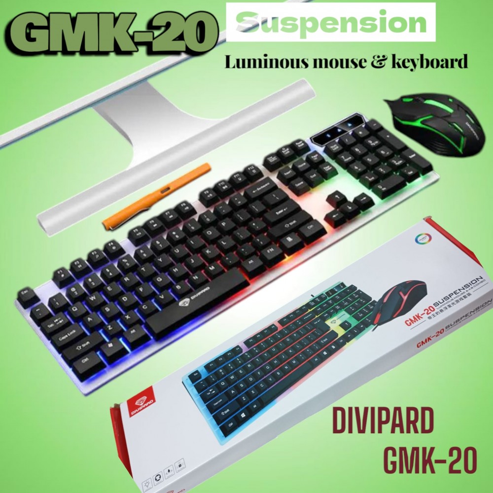 Imperial Leopard GMK-20 Wired Luminous Gaming Keyboard Mouse Set Mechanical Feel Suspension Keycaps Cross-border Spot
